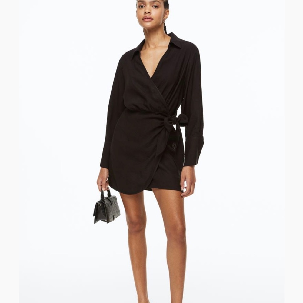 H&M black wrap dress -Copy-